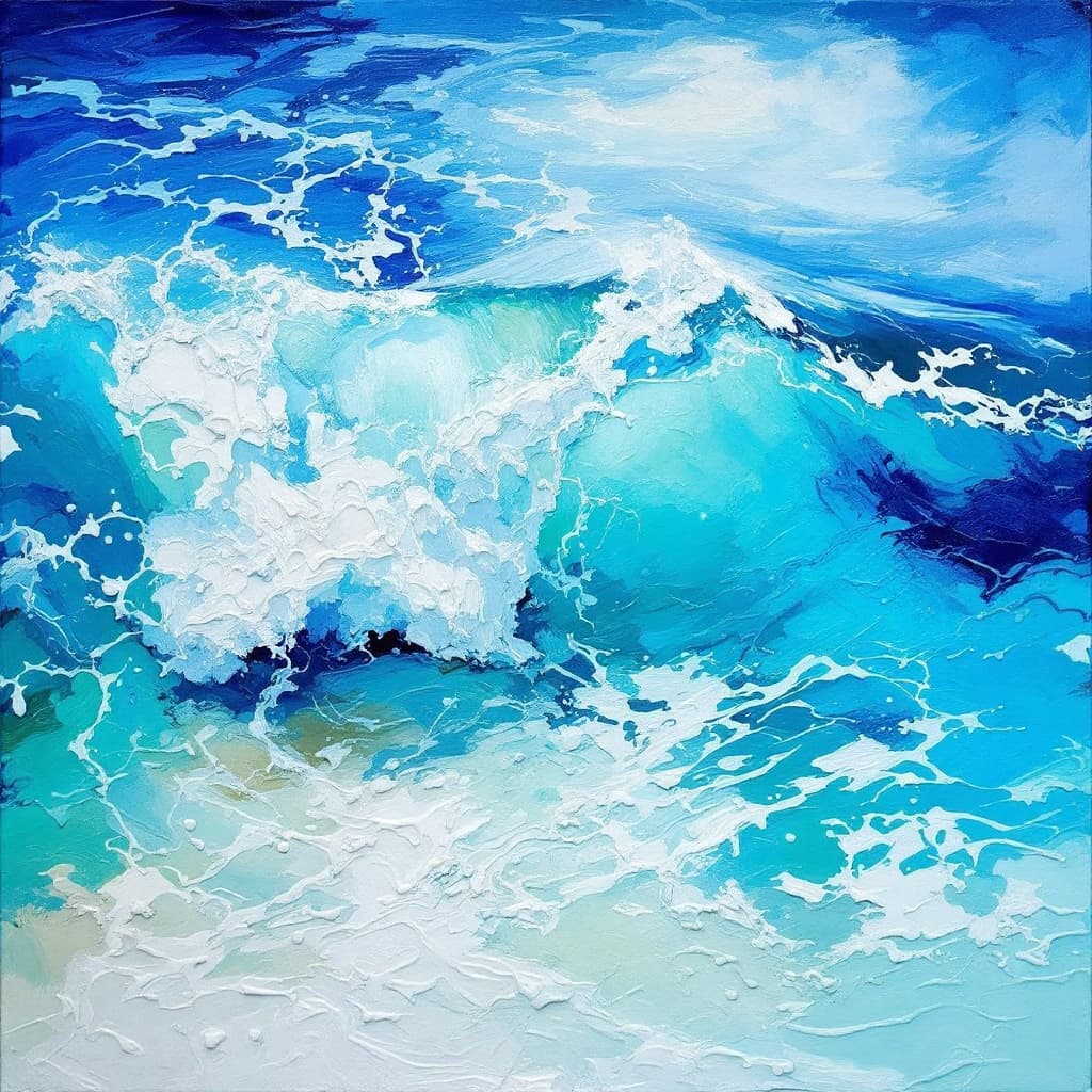 AI generated: Sea and waves: the movement and dynamism of water and the reflection of light on the surface of the ...