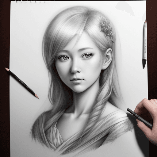 AI generated: sketching on ivory paper with charcoal pencil, in the style of realistic hyper-detailed portraits, d...