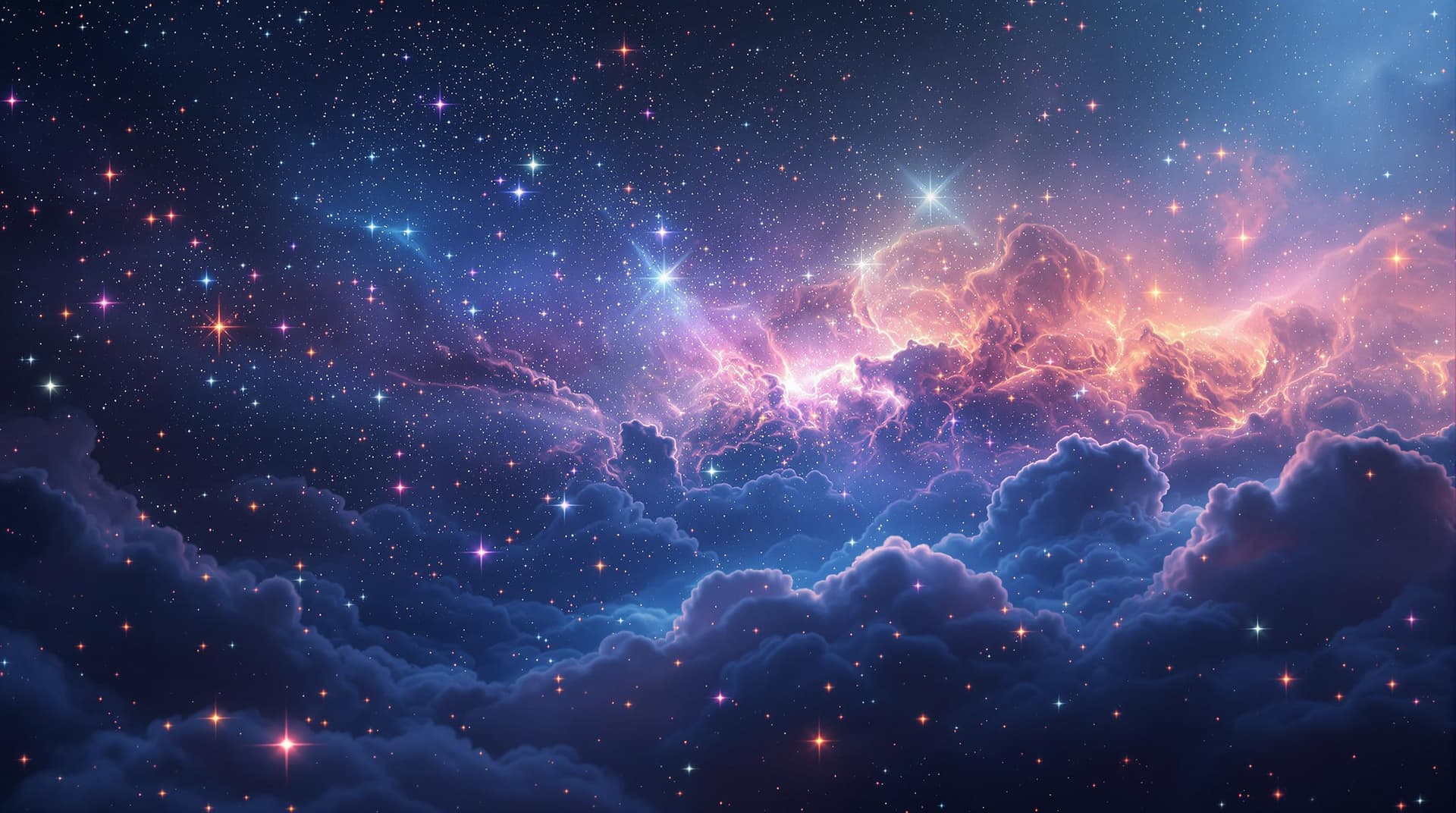 AI generated:  wonderful surreal  starscape cosmic phenomena, in ultra close up view, made of photo realistic nebu...