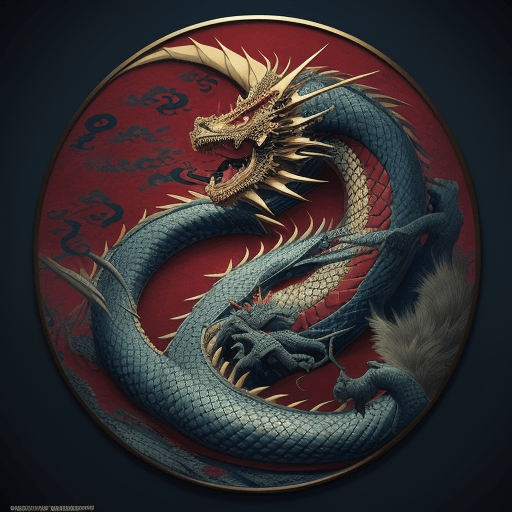 AI generated: japanese dragon tattoo drawing, in the style of matthias jung, kerem beyit, uhd image, authentic dep...