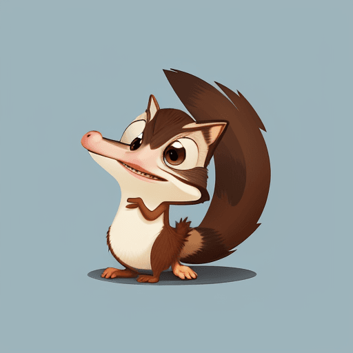 AI generated: Scrat from ice age, flat design, icon style

