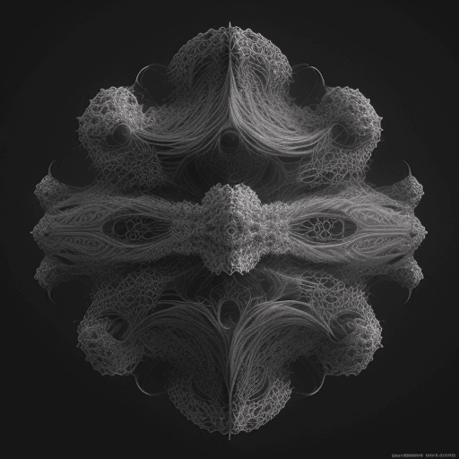 AI generated: 3D  julia fractal, Ethereal, Futuristic, Highly detailed, digital artwork, dark duotone