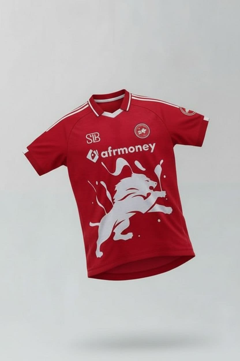 AI generated: give the mock up t shirta different pose as though it was leaning to the right 