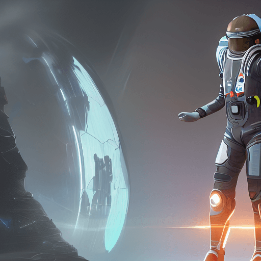 AI generated: space suit with boots, futuristic, character design, cinematic lightning, epic fantasy, hyper realis...