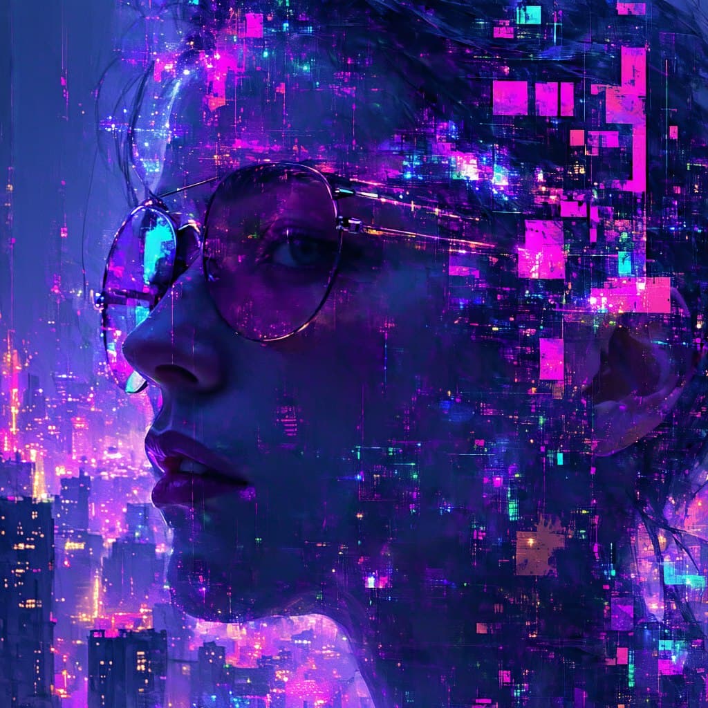 AI generated: (masterpiece, digital art:1.3), a highly intricate double exposure artwork inspired by Yuumei, featu...