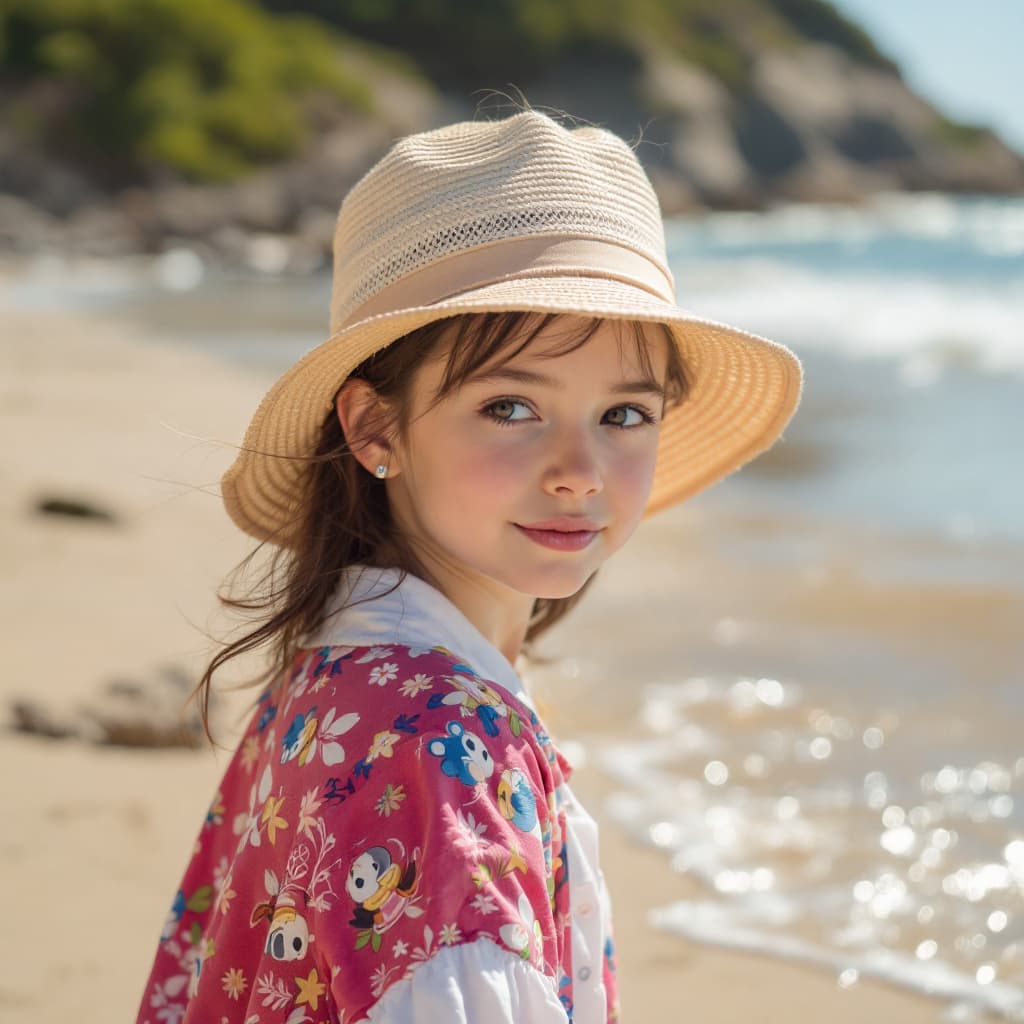 AI generated: a girl at a beach


