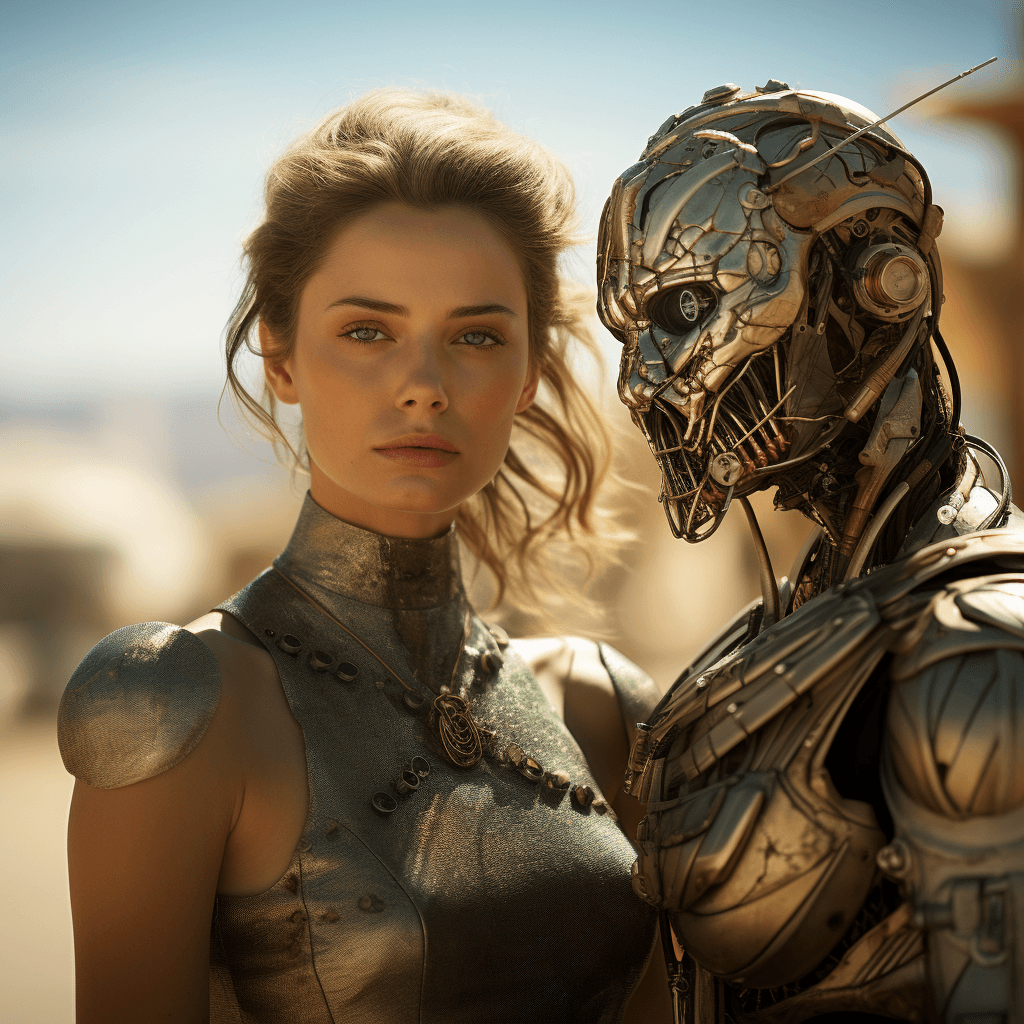 AI generated: Time traveller woman