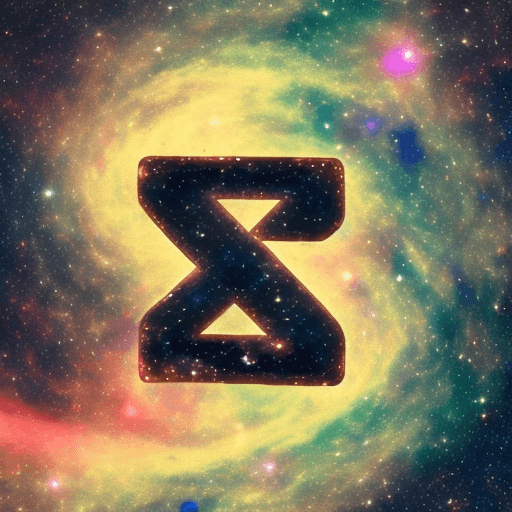 AI generated: a Psi greek letter floating among galaxies