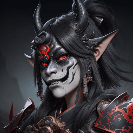 AI generated: <lora:Battle Armor Weapons:1.0> <lora:Fantasia:1.0> a nightmarish appearance of the evil ((mask)), J...