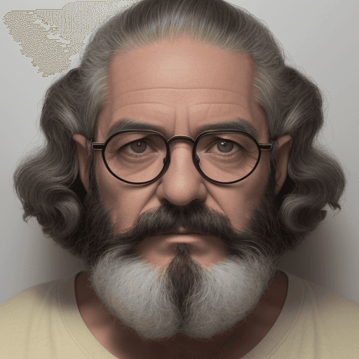 AI generated: foto de retrato de una persona de la edad de piedra con el pelo largo y rizado, una barba de 3 dias ...