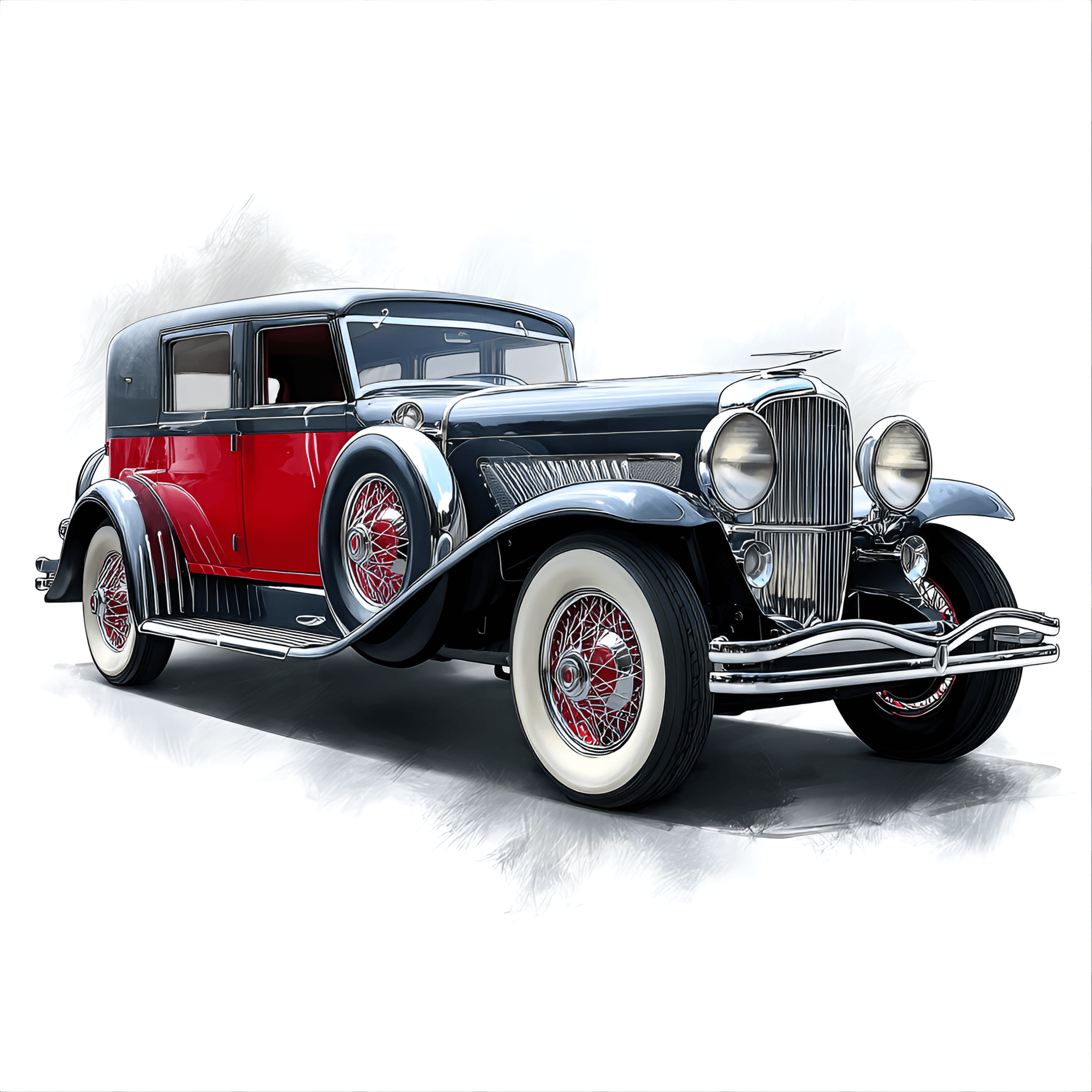 AI generated: beautifully illustrated 1935 Duesenberg Model J, capturing its luxury appeal, long
wheelbase, and i...
