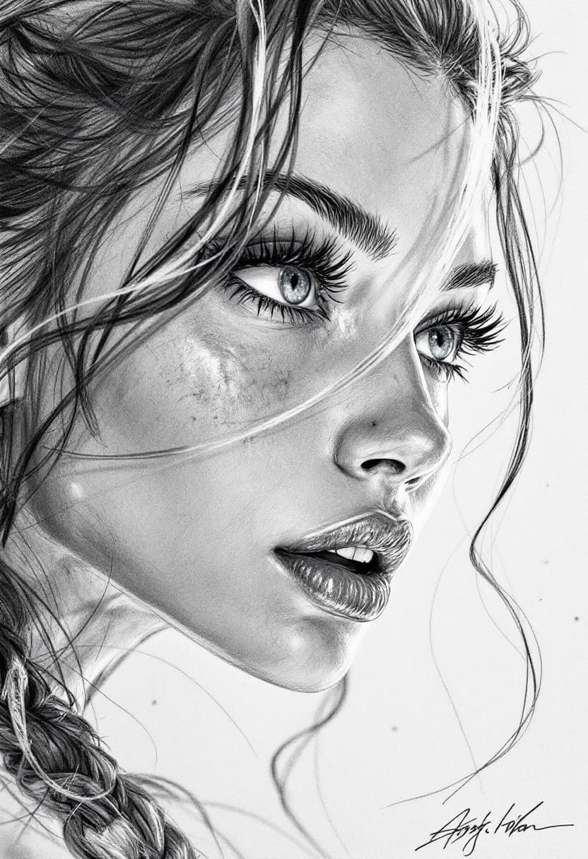 AI generated: Sketch, Beautiful colored pencil line art, Beautiful curves and lines, Fine brush technique, Beautif...