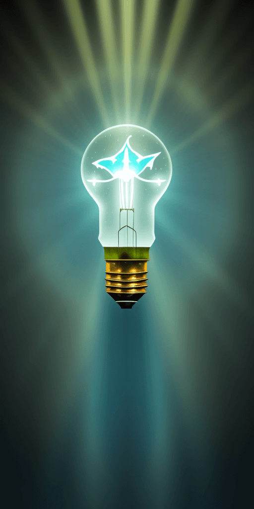 AI generated: (16k 4d rfktrstyle A delicate light bulb with shark swimming inside it), druidic nature powers, Psyc...