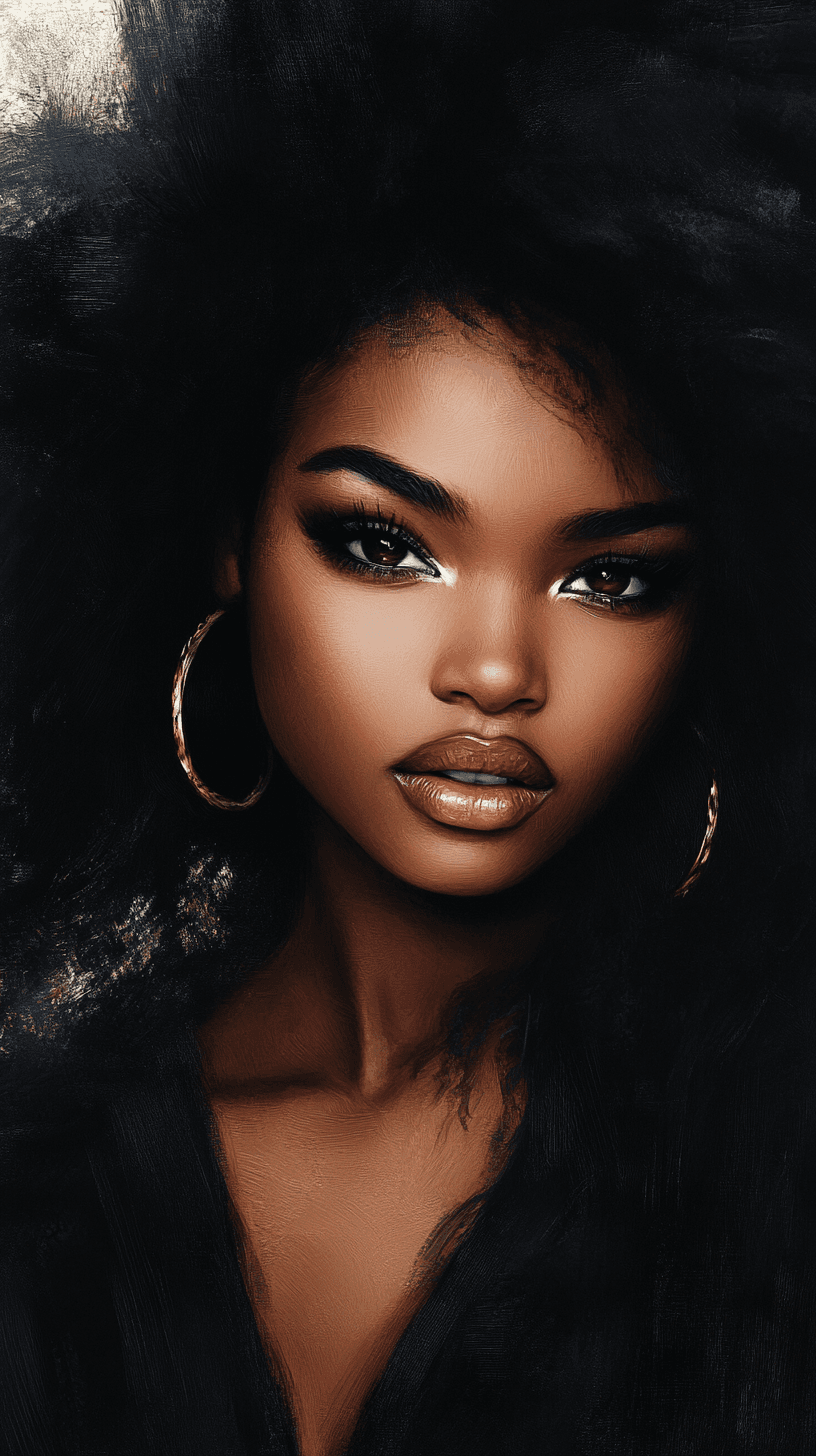 AI generated: Black Artwork Portrait Looks --ar 9:16