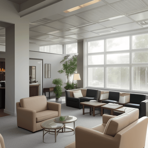 AI generated: reception lounge area, casual, soft, daylight