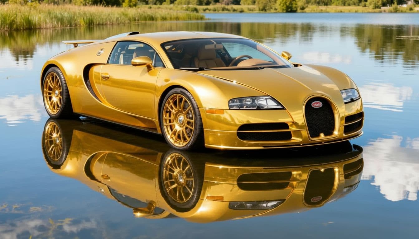 AI generated: Une voiture en or