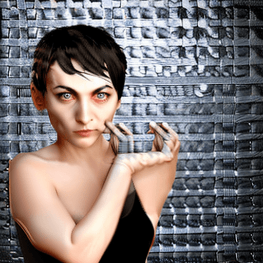 AI generated: goth girl short hair. sexy shower realistic photo