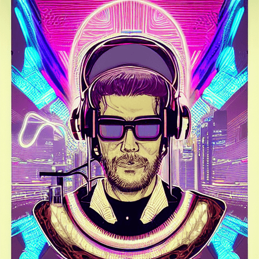 AI generated: nft style, cyberpunk, synthwave, tarot card with intricate detailed frame around the outside | with ...