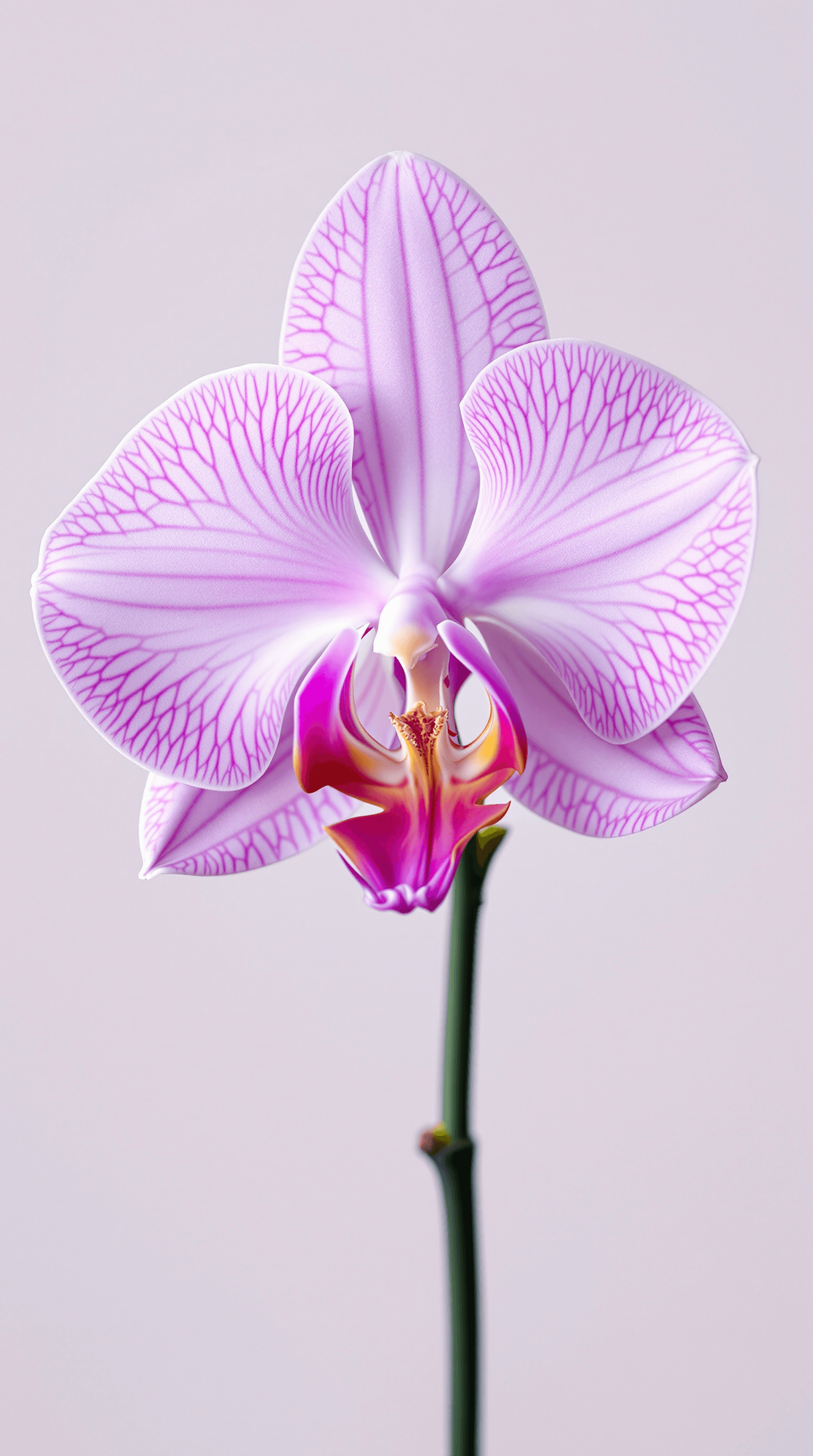 AI generated: ultra-realistic of an orchid, in the style of nature photography, shot on a Sony A7 III --ar 1:2 --s...