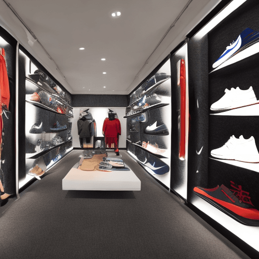 AI generated: New Year's Nike sneakers store in village style with hay