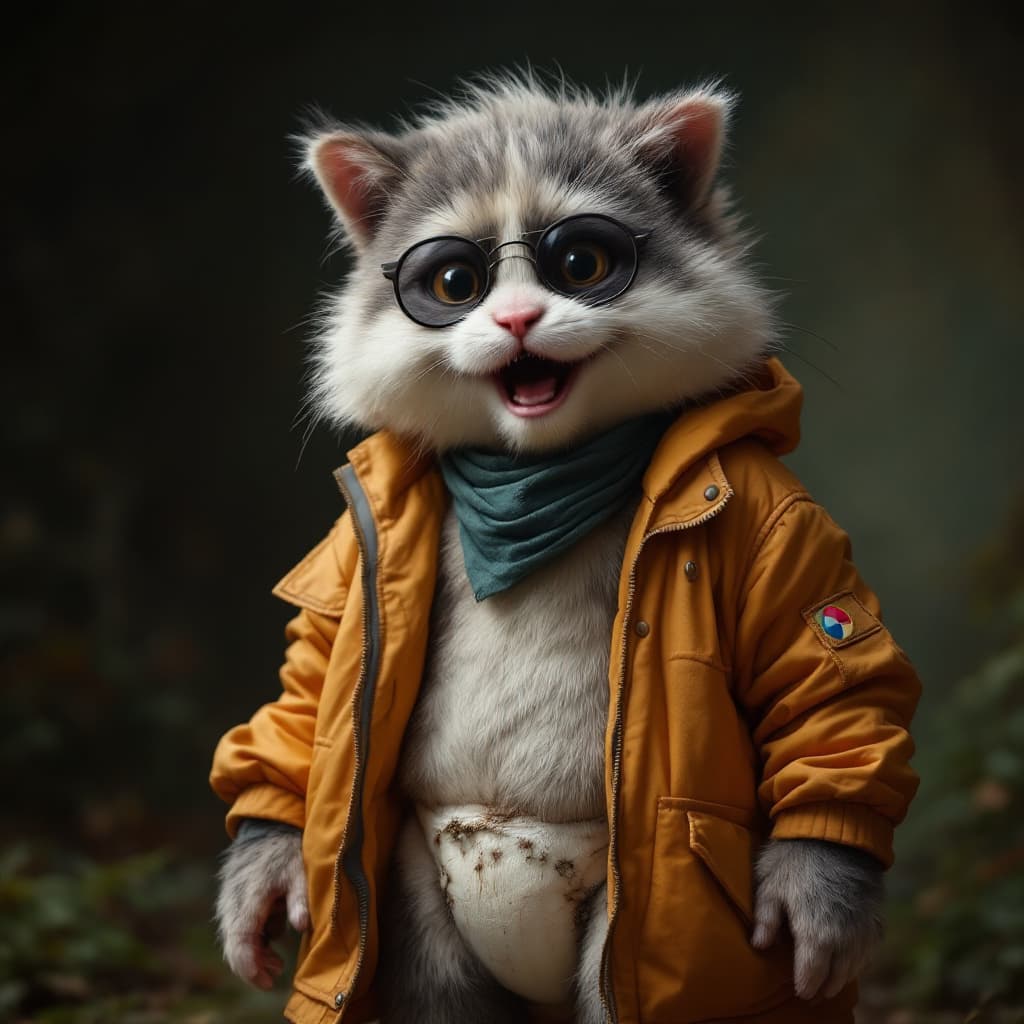 AI generated: A abdl furry with messy diaper and in a jacket 