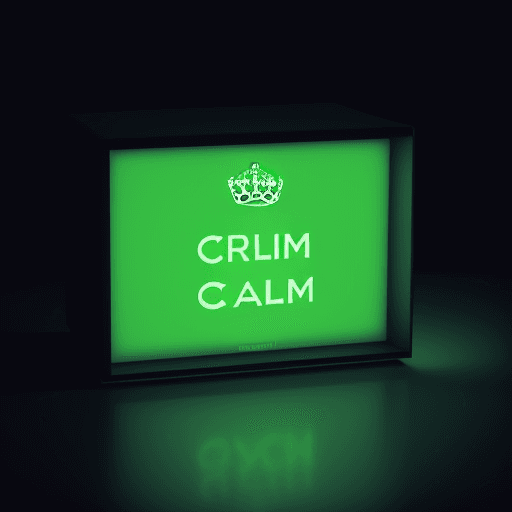 AI generated: What is delegating?green light box with the words "Keep calm and Generate prompt" written on it, in ...