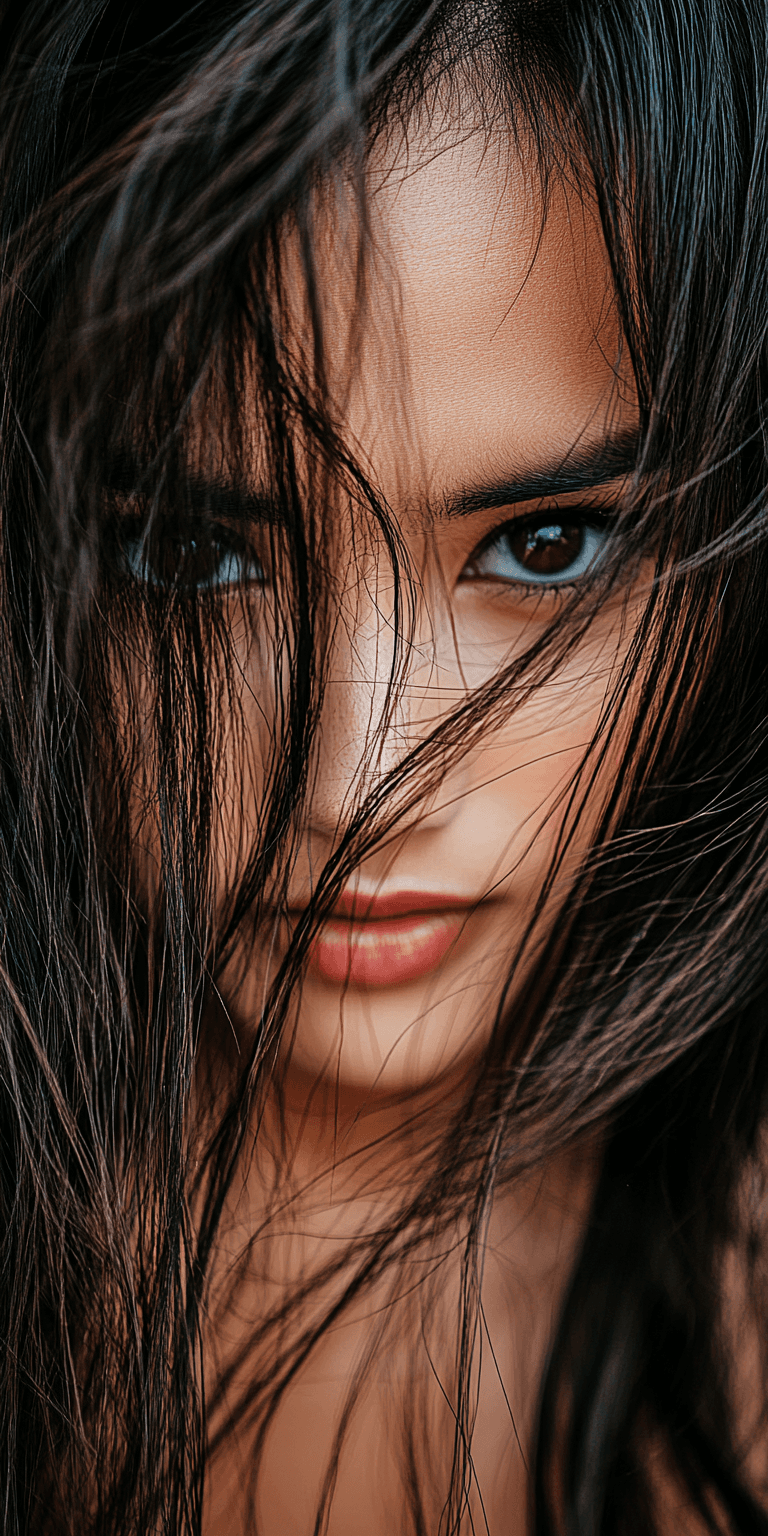 AI generated: high definition photo, stunning Asian model, close-up, in the style of Asian beauty standards, photo...
