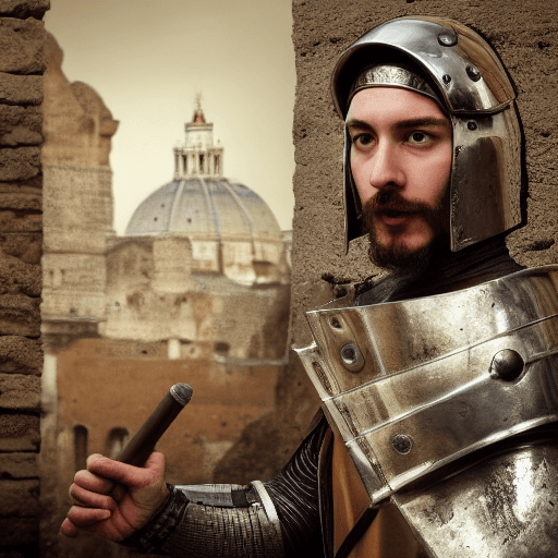 AI generated: roman soldier, full length, bbc promotional artwork, professional photoshop artwork, dressed in roma...