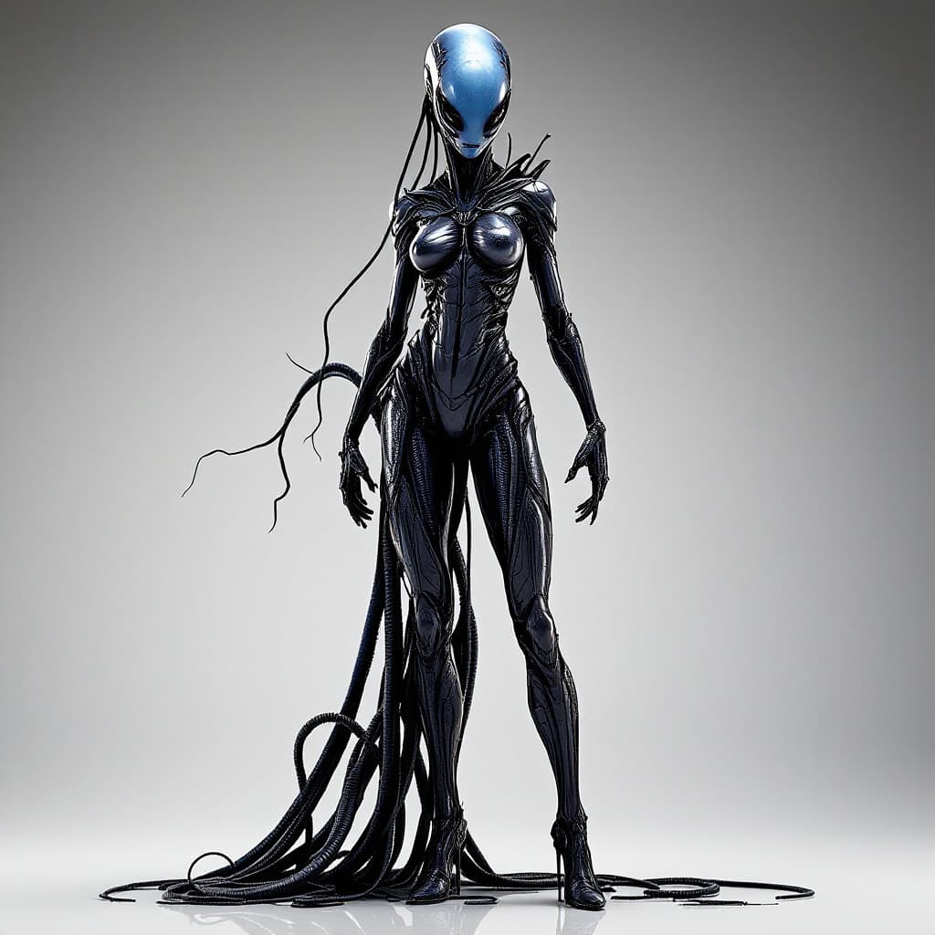 AI generated: 3D rendering alien woman full body
