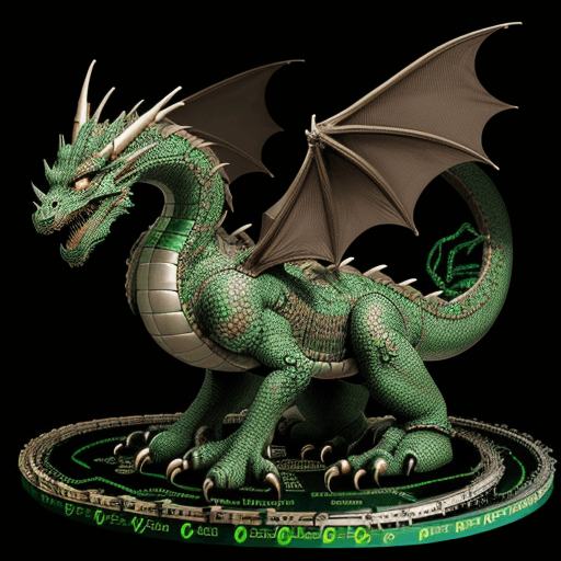 AI generated: a dragon made from circuit board tracks writing software 


