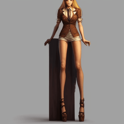 AI generated: Very tall girl 