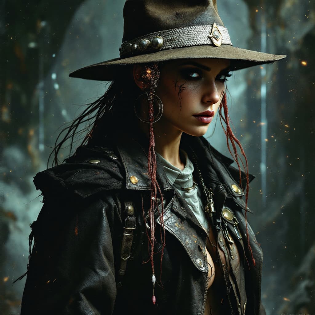 AI generated: galaxy cybergoth Indiana Jones by Vladimir Matyukhin --ar 1000:1600 --v 5.1 --style raw