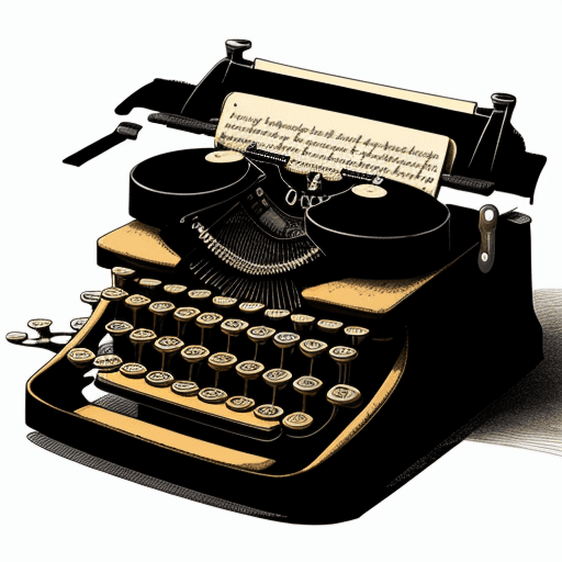 AI generated: illustration of a burning typewriter