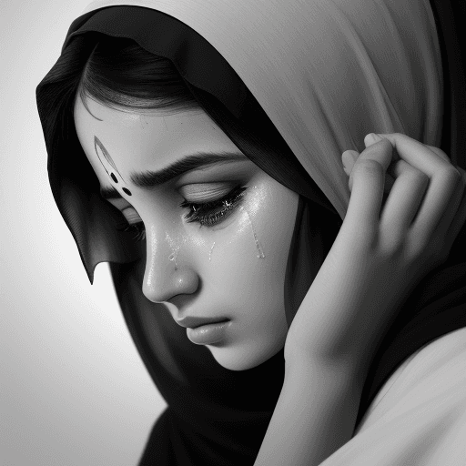 AI generated: Photo of a ultra realistic  beautiful portrait side profile image black and white of a very beautifu...