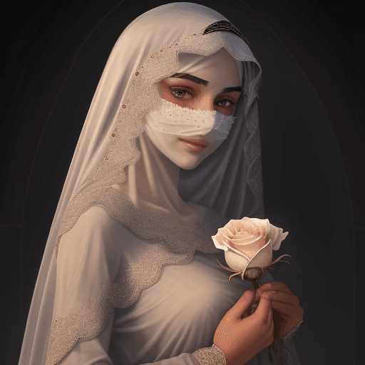 AI generated: "Her face was veiled in a delicate fabric, a symbol of her modesty and faith. Despite the veil, her ...