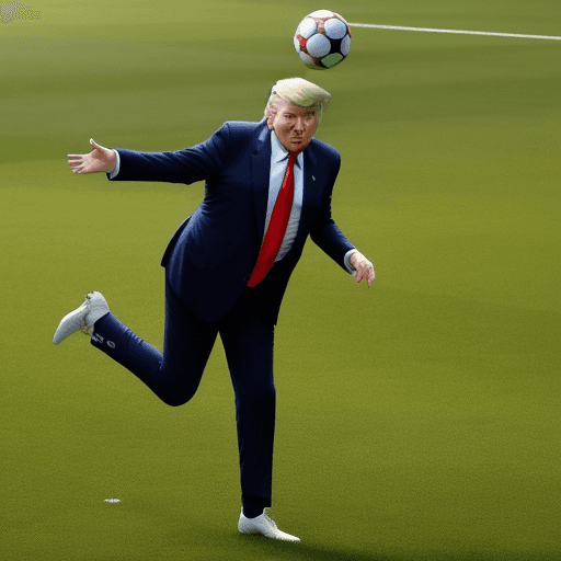AI generated: Donald J Trump playing soccer on the pitch of Trubzonspor in Turkey