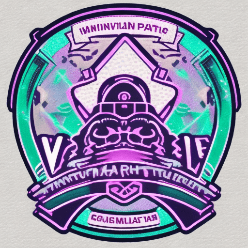 AI generated: Vaporwave logo patch design minimalis