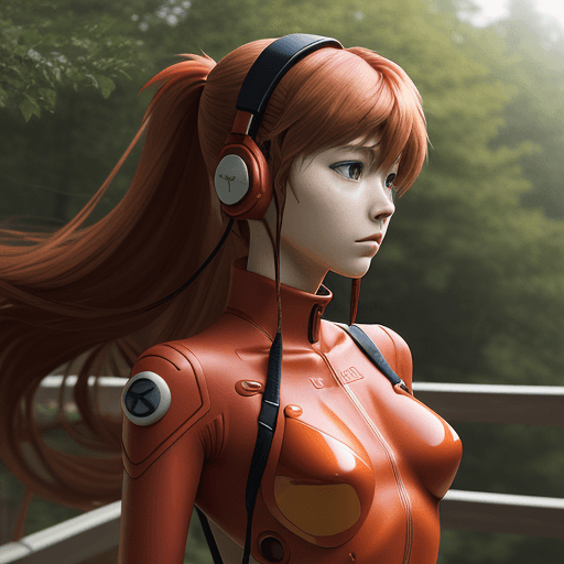 AI generated: ((masterpiece,best quality, detailed)), outdoor,wind_lift, souryuu asuka langley, interface headset,...