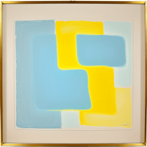 AI generated: an abstract painting with soft lines that resembles a luminous praire, prevalence of light blue and ...