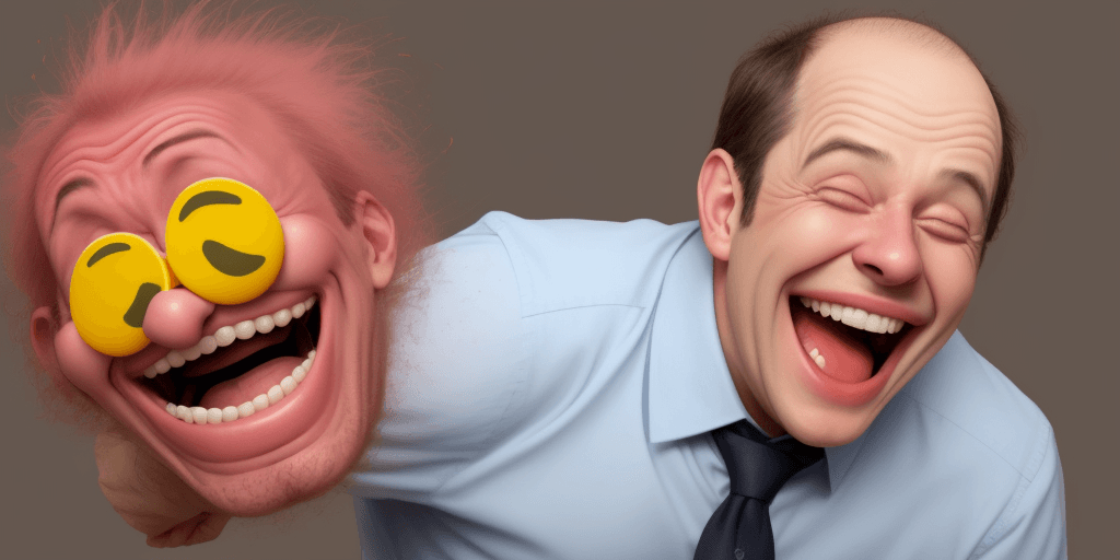 AI generated: an only one funny man with laughing out loud