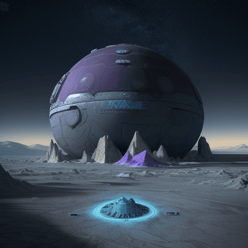 AI generated: Space base located on a frozen plateau of Mars with the Python logo prominently displayed on one of ...