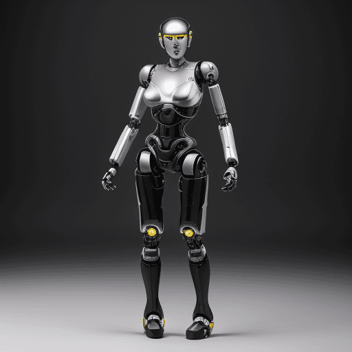 AI generated: Beautiful Android with almost human appearance, Nikon D750, long shot Professional photo of a roboti...