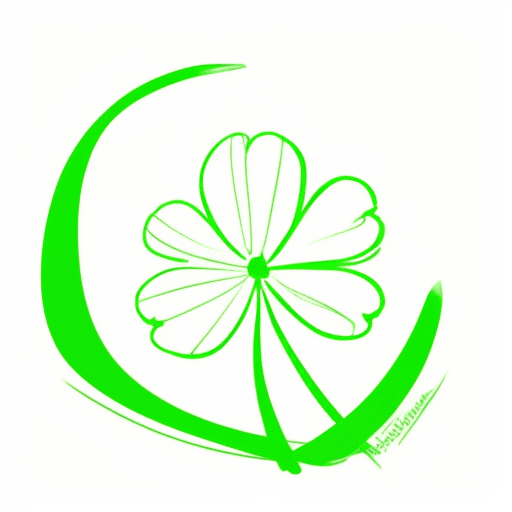 AI generated: color minimalistic drawing clover on the white background