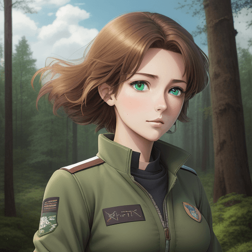 AI generated: perfect anime quality, (beautiful:1.2), school, (brown hair, pilot), elegant, intricate, (8k:1.3), (...