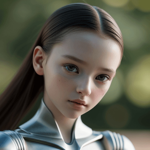 AI generated: Beautiful Android a little human in appearance, hyper-realistic, shallow depth of field,
