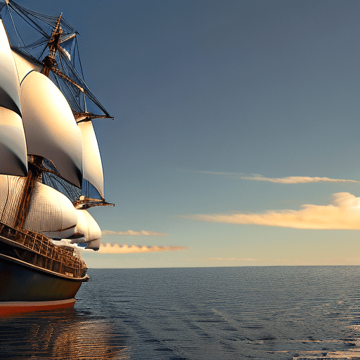AI generated: Photo of a ultra realistic sailing ship, dramatic light, pale sunrise, cinematic lighting, battered,...