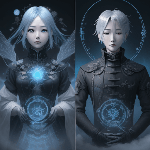 AI generated: korean wallpaper, in the style of ethereal, ghostly figures, apocalyptic collage, lens flares, wicca...