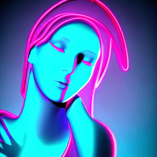 AI generated: futuristic female by elmopix, in the style of neon realism, dark cyan, nikita veprikov, softly lumin...