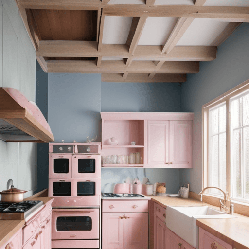 AI generated: High resolution photography interior design, African American female chef, baking, organized light b...