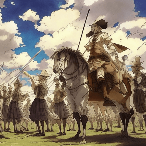 AI generated: Anime, Limbus Company Don Quixote,

